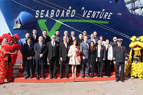 三福船舶一艘3500TEU双燃料集装箱船命名交付，首批次系列船完美收官！